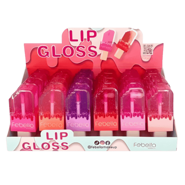 Lip Gloss Mágico Com Glitter Picolé Sortidos - Febella