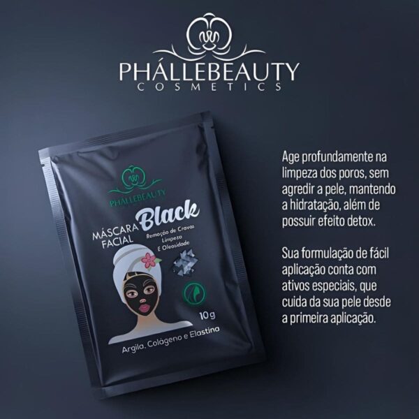 Máscara Facial Sachê Black 10G - Phállebeauty - Image 2
