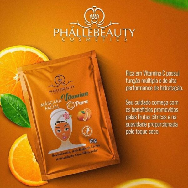 Máscara Facial Sachê Vitamina C 10G - Phállebeauty - Image 3