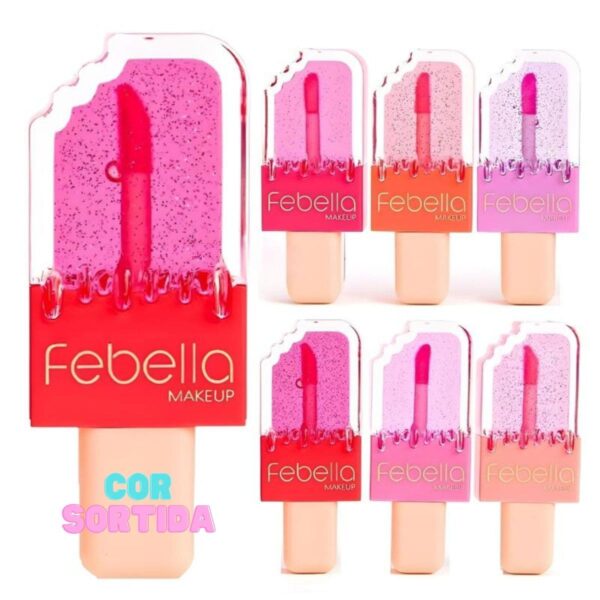 Lip Gloss Mágico Com Glitter Picolé Sortidos - Febella - Image 2