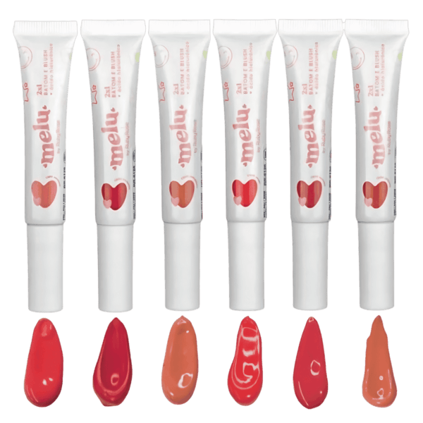 Batom E Blush Líquido Cremoso 2X1 Melu - Ruby Rose