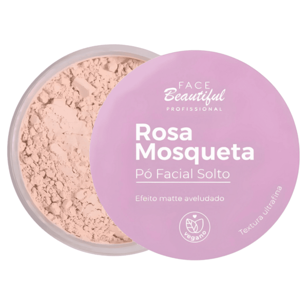 Pó Rosa Mosqueta Facial Efeito Matte Face Beautiful Aveludo