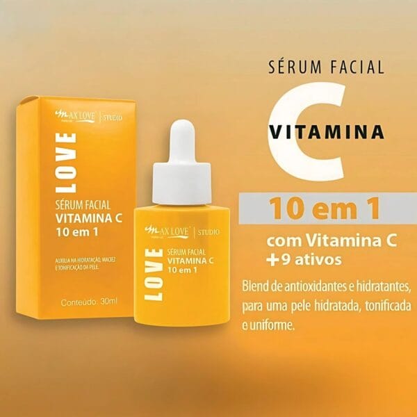Serum Facial Vitamina C  10 em 1 Pele Macia E Iluminada - Max Love - Image 2